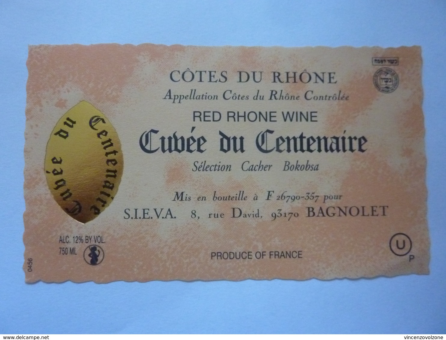 Etichetta "COTES DU RHONE CUVEE DU CENTENAIRE" - Côtes Du Rhône