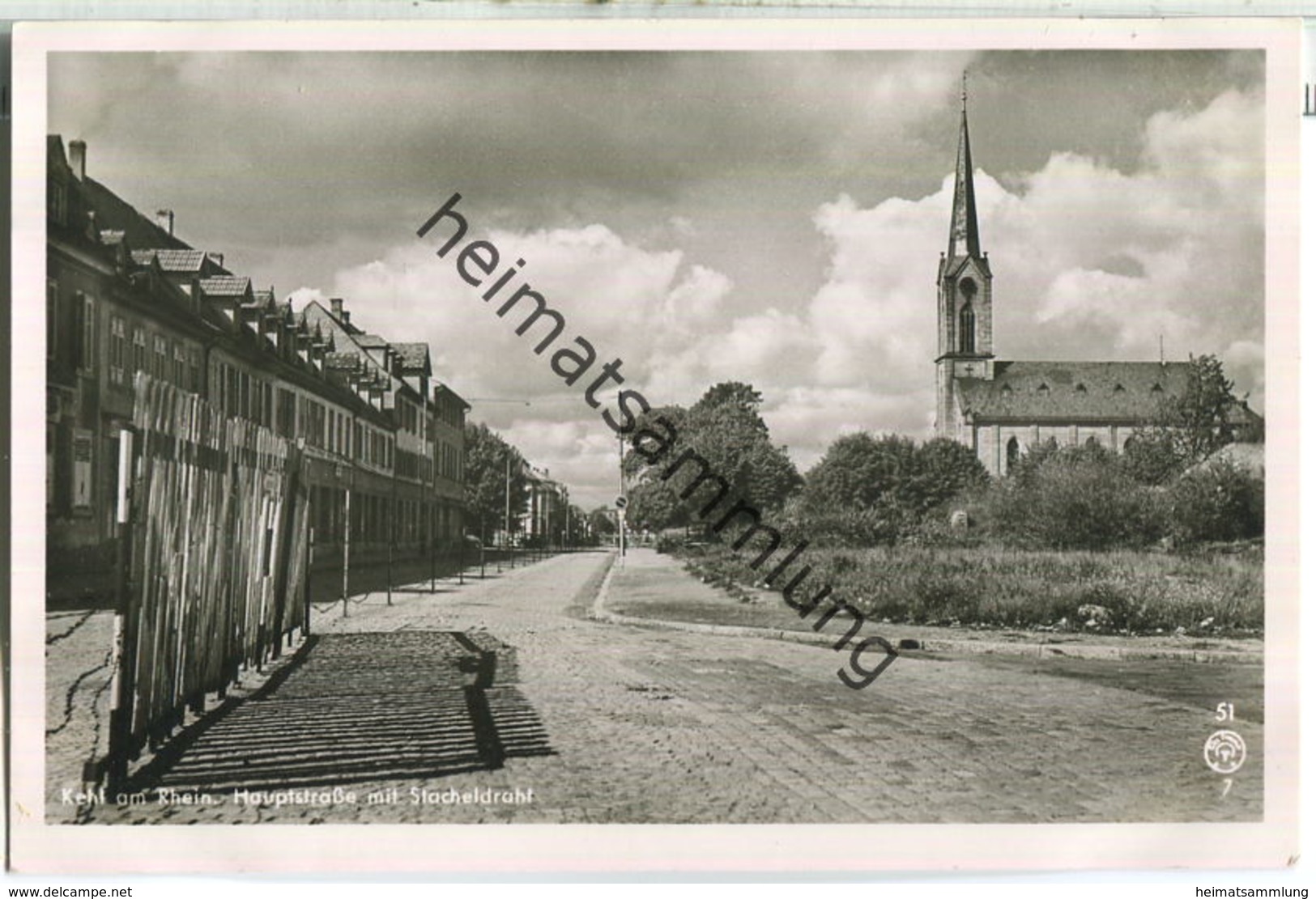 Kehl - Hauptstrasse Mit Stacheldraht - Foto-Ansichtskarte - Verlag Fotohaus K. Franz Kehl - Kehl