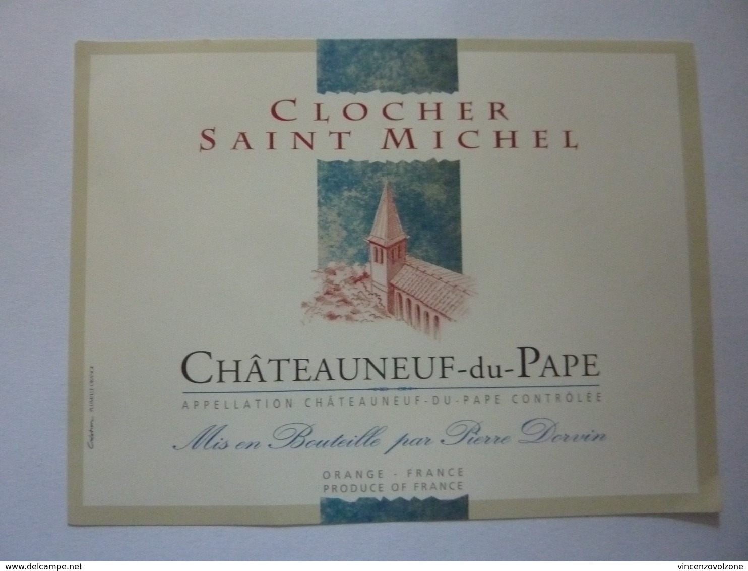 Etichetta "CLOCHER SAINT MICHEL CHATEAUNEUF DU PAPE" - Côtes Du Rhône