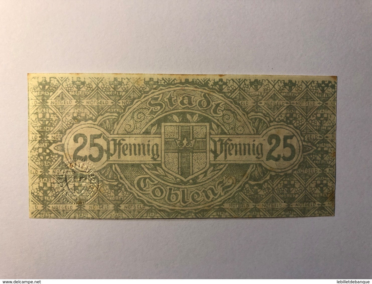 Allemagne Notgeld Coblenz 25 Pfennig - Collections