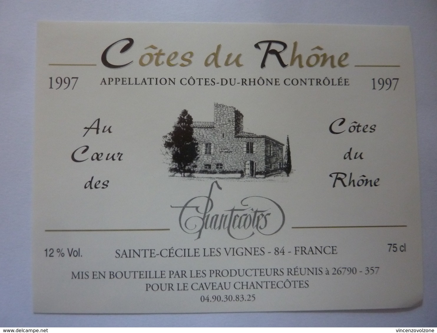 Etichetta "1997 COTES  DU RHONE" - Côtes Du Rhône