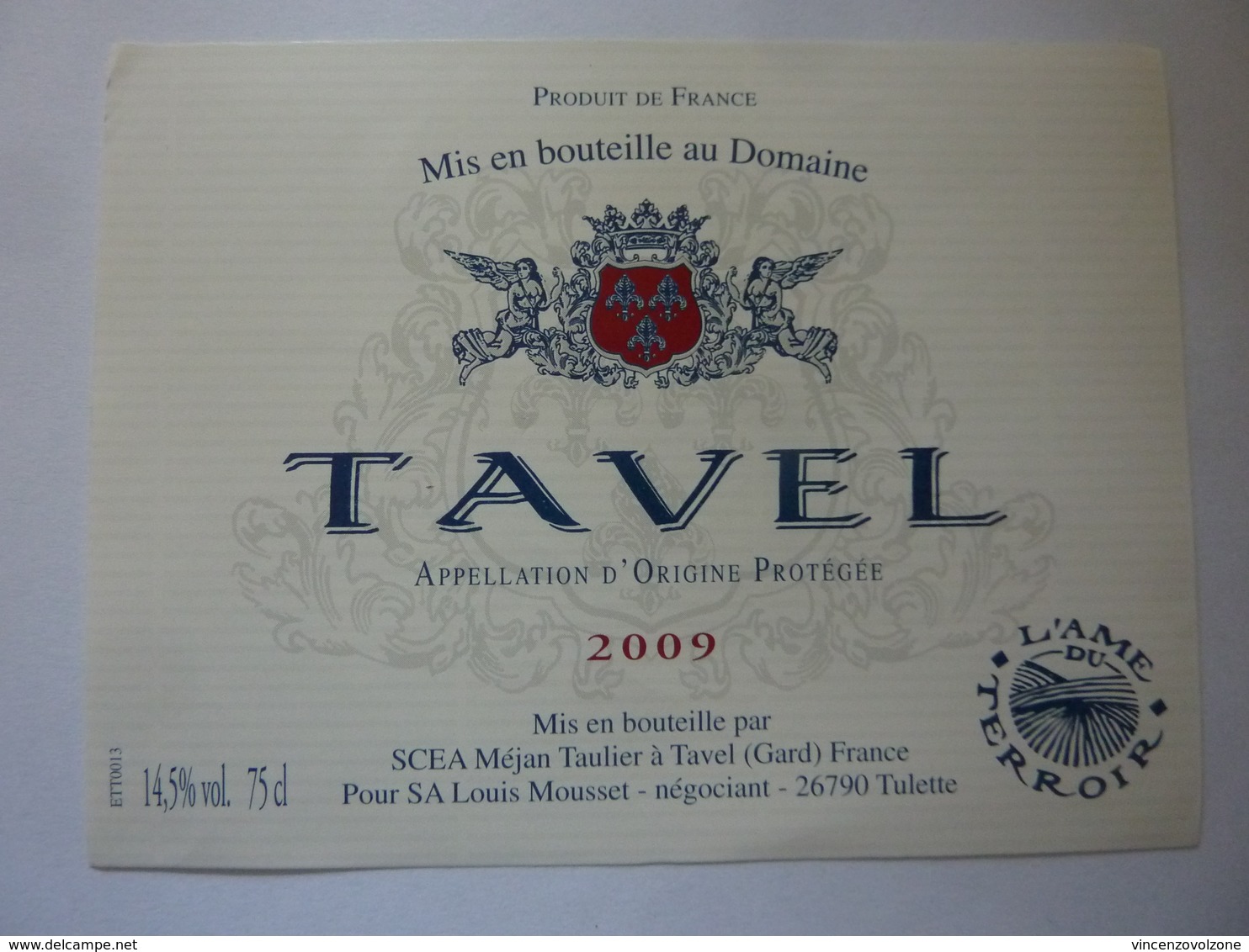 Etichetta "TAVEL 2009" - Côtes Du Rhône