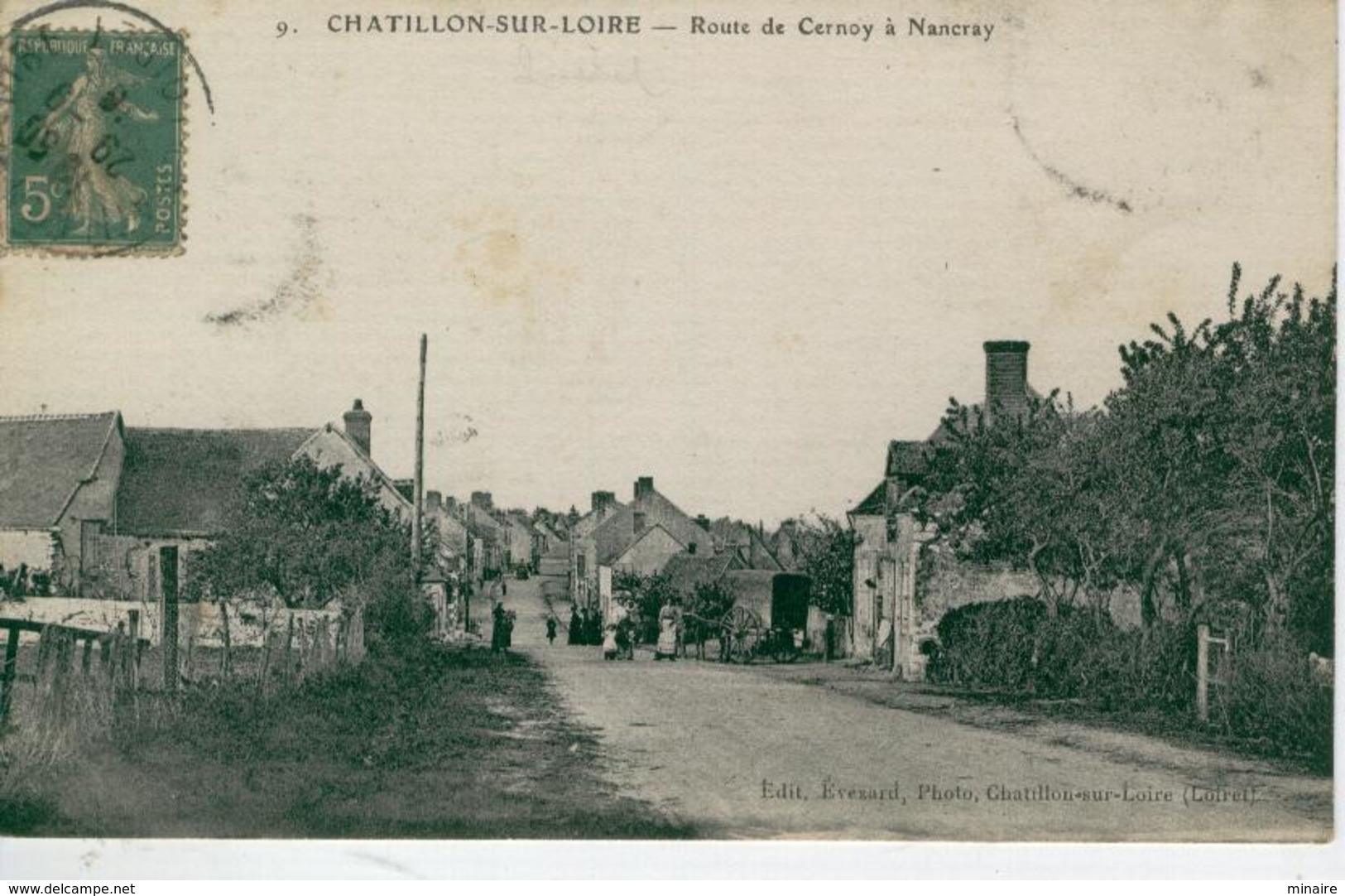 CHATILLON Sur LOIRE- Route De Cernoy à Nancray -1916- Bon état - Chatillon Sur Loire