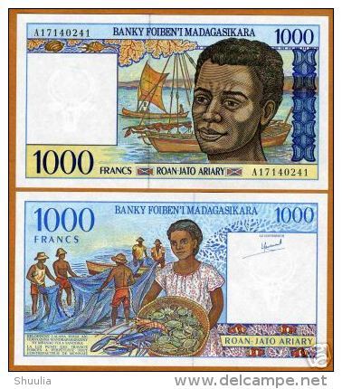 Madagascar 1000 Francs 1994 Pick 76a UNC - Madagascar