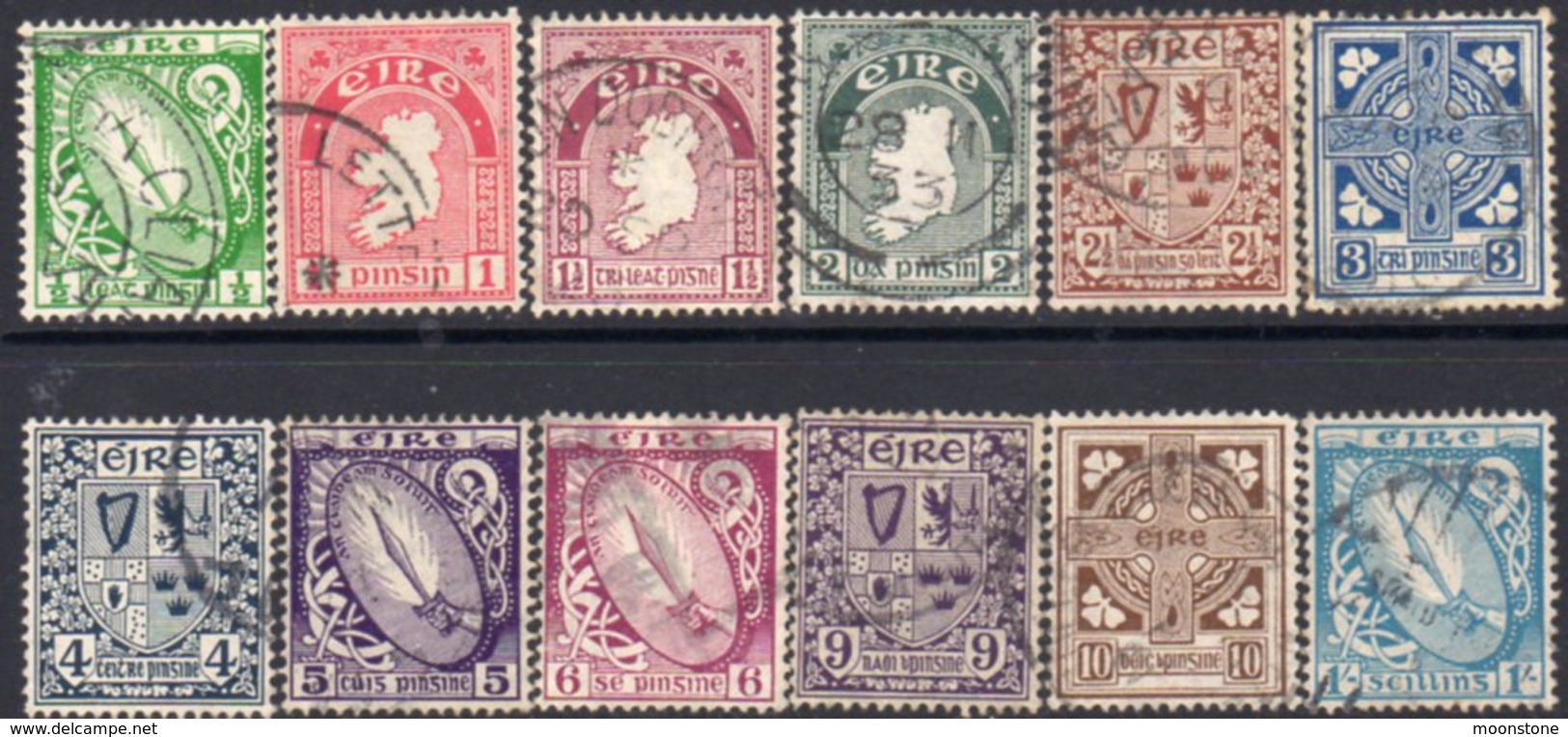 Ireland 1922-34 Definitive Set Of 12, Watermark SE, Used, SG 71/82 - Used Stamps