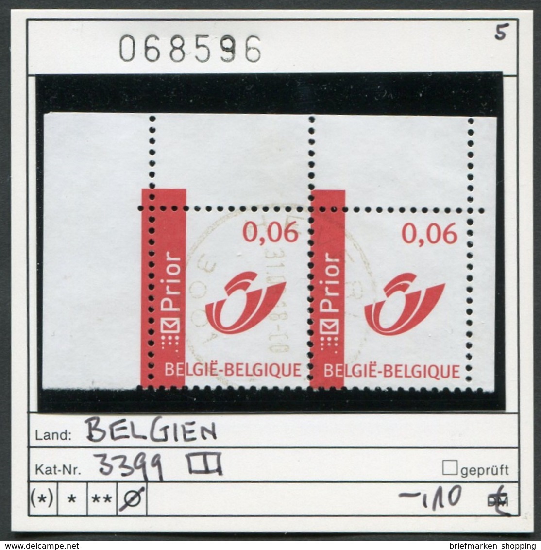 Belgien - Belgique - Belgium - Belgie - Michel 3399 Paar / Pair - Oo Oblit. Used Gebruikt - Used Stamps