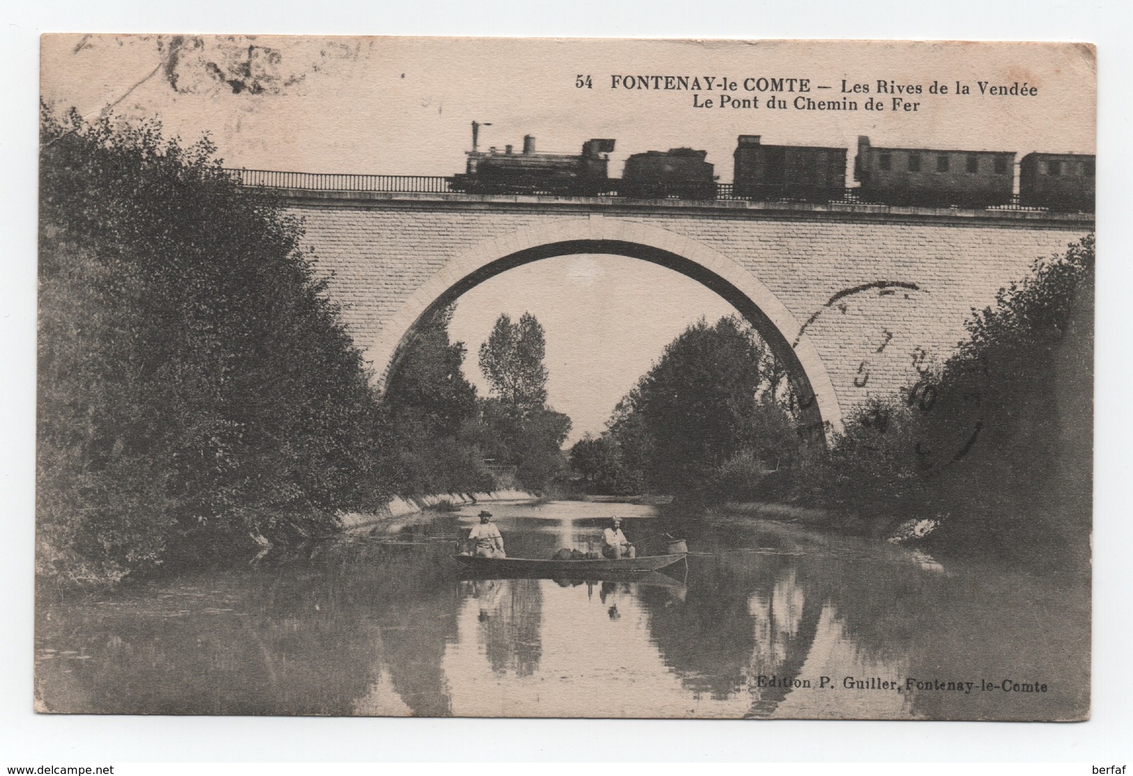 FONTENAY-LE-COMTE (Vendée-85) - Les Rives De La Vendée - Pont De Chemin De Fer -Train- Pêcheurs -N°54 - Voyagée - - Fontenay Le Comte