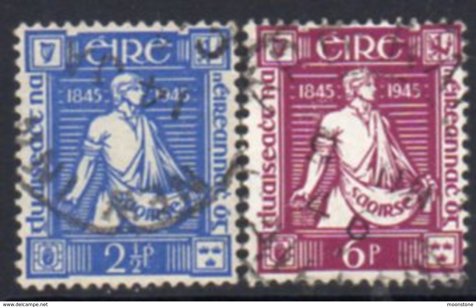 Ireland 1945 Thomas Davis Death Centenary Set Of 2, Used, SG 136/7 - Oblitérés