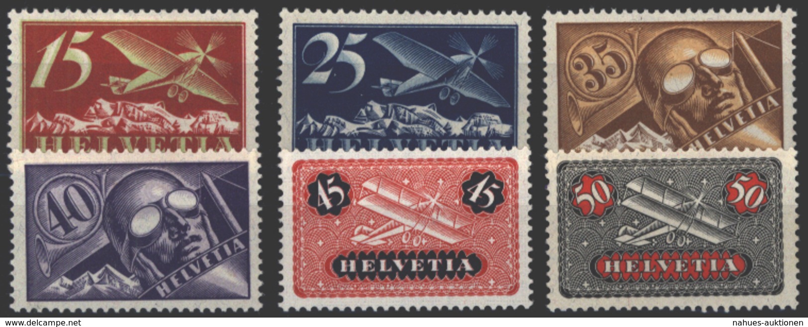 Schweiz 179-184 Flugpostmarken 1923 Flugzeuge Und Pilot Sauber Ungebraucht - Sonstige & Ohne Zuordnung