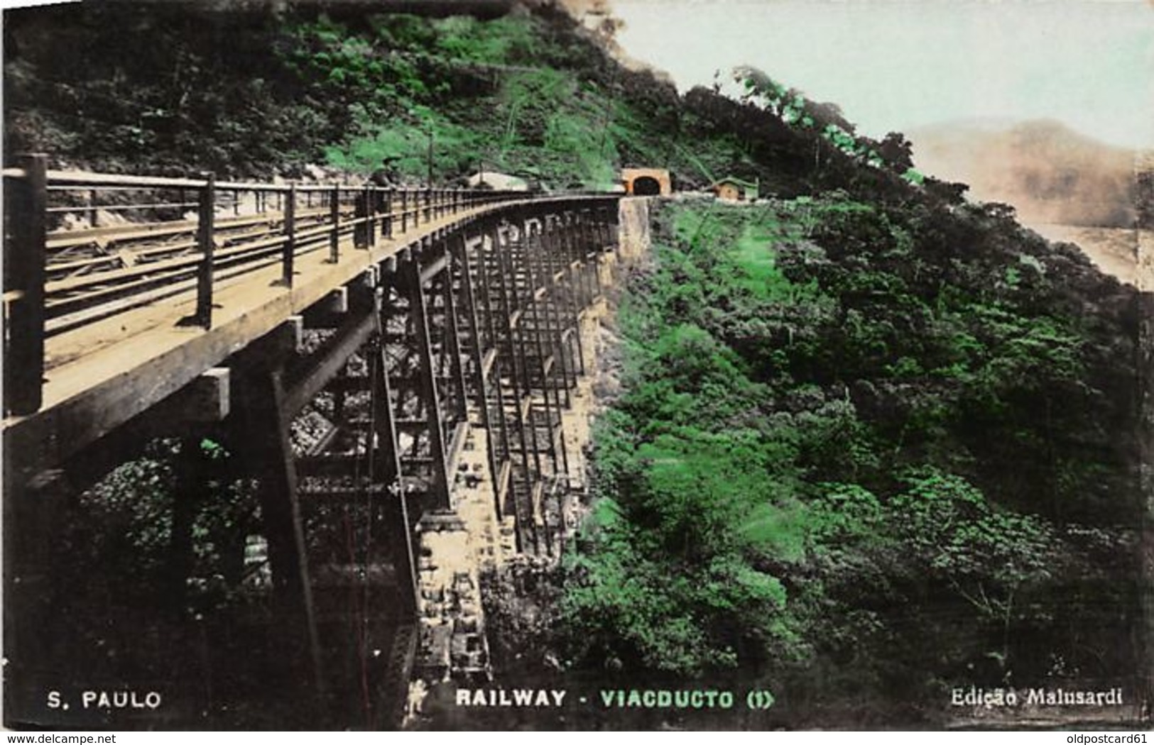 Seltene ALTE  AK   SAO PAULO / Brasilien  - Railway Viacducto - 1927 Ca. Gelaufen - São Paulo