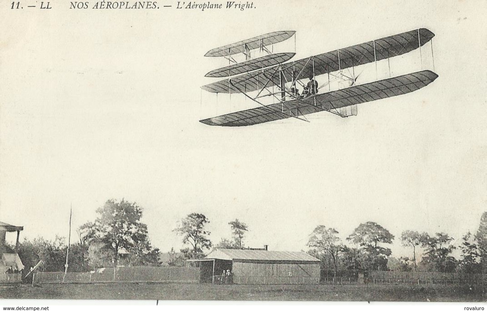 Carte Postale Ancienne Aéroplane Wright - Aviateurs