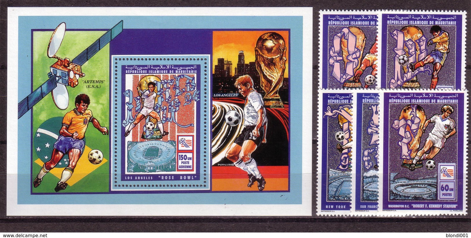 Soccer World Cup 1994 - Football - MAURITANIE - S/S+Set MNH - 1994 – USA