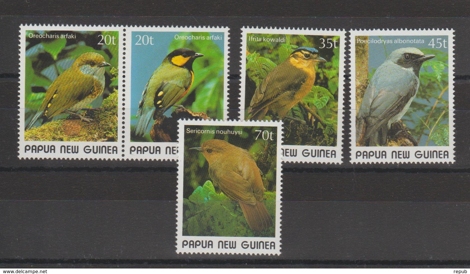 Papouasie Nlle Guinée 1989 Oiseaux 591-95 5 Val** MNH - Papouasie-Nouvelle-Guinée