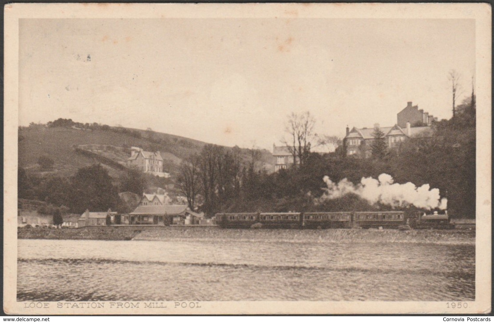 Looe Station From Mill Pool, Cornwall, 1913 - Keast Postcard - Other & Unclassified