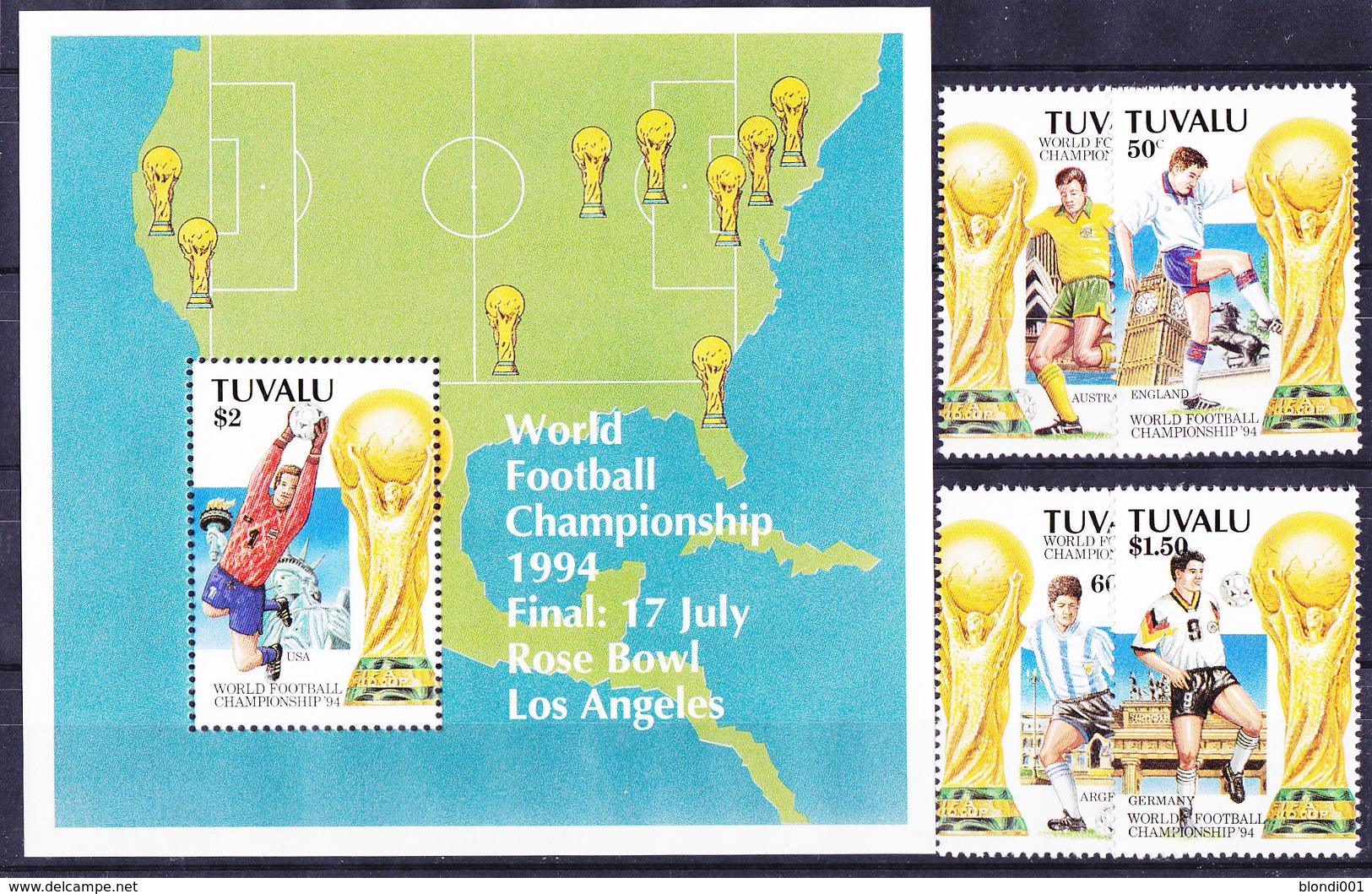 Soccer World Cup 1994 - Football - TUVALU - S/S+Set MNH - 1994 – USA