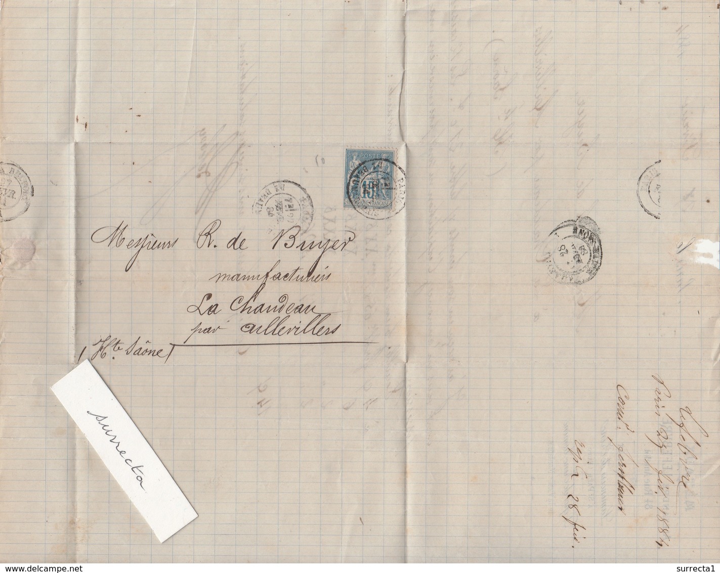 Lettre Facture 1884 / Alexandre LEFEBVRE / Métaux / Laminoir Zinc à St Paër 27 Eure / 75 Paris - 1800 – 1899