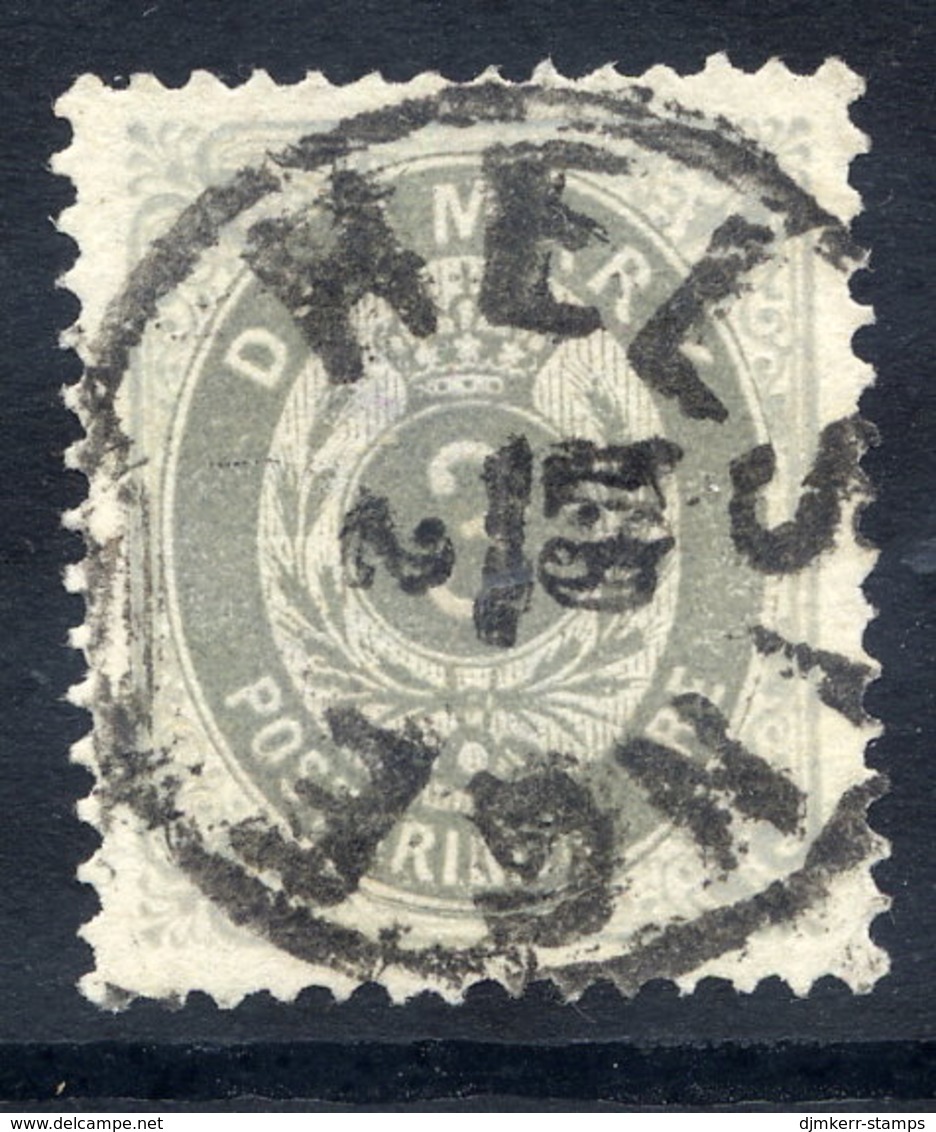 DENMARK 1875 Numeral In Oval 3 Øre Grey/grey-blue, Used. .  Michel 22 I Ya - Gebruikt