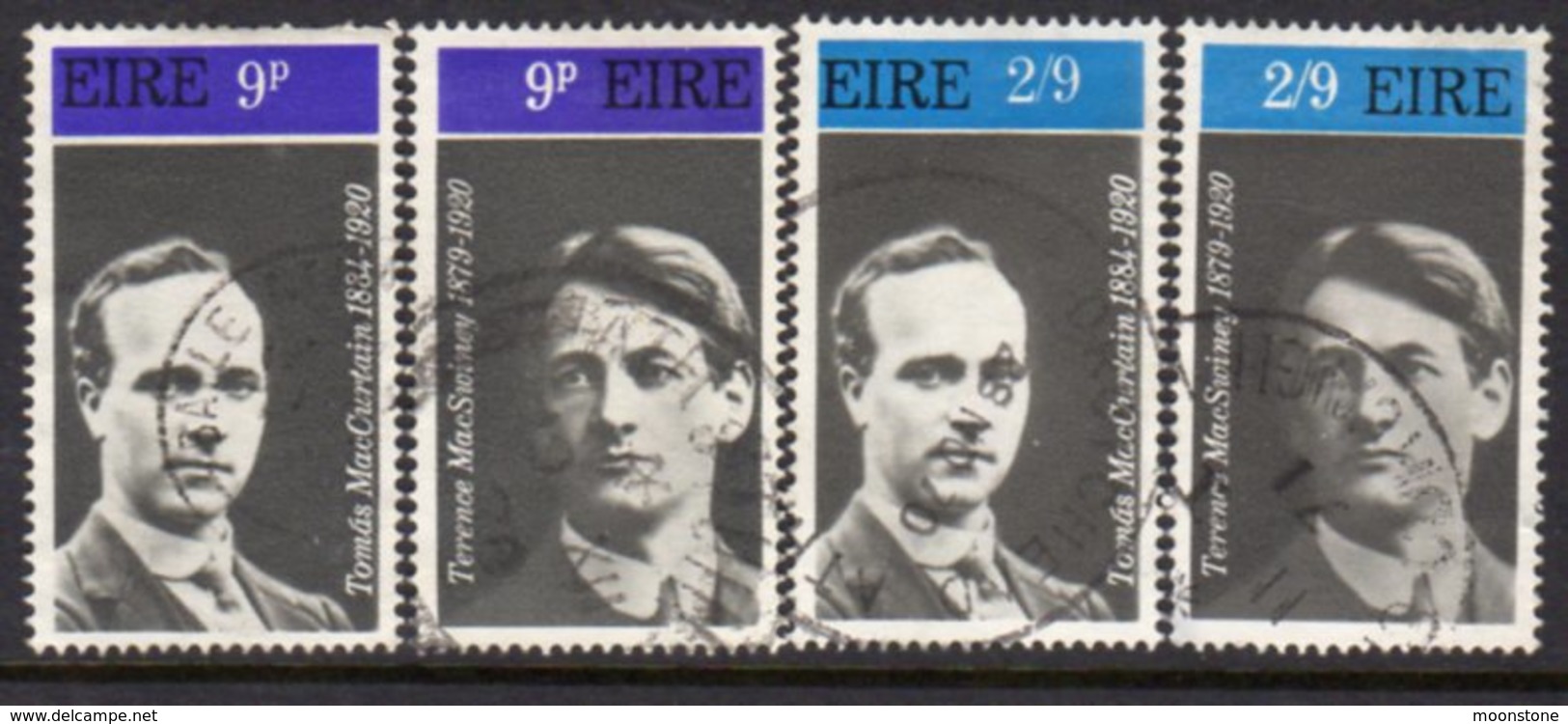 Ireland 1970 MacCurtain & MacSwiney 50th Death Anniversaries Set Of 4, Used, SG 281/4 - Used Stamps