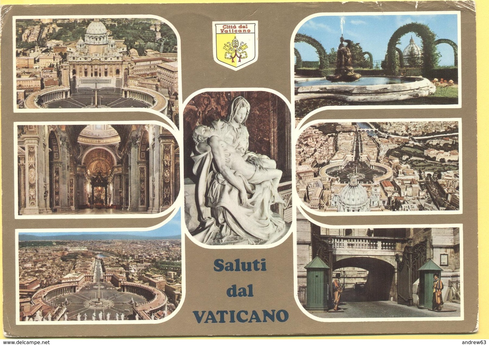 ITALIA - ITALY - ITALIE - 19?? - 2 X 25 Luigi Vanvitelli - Saluti Dal Vaticano - Multiviews - Viaggiata Da Roma Per Borg - Vaticano