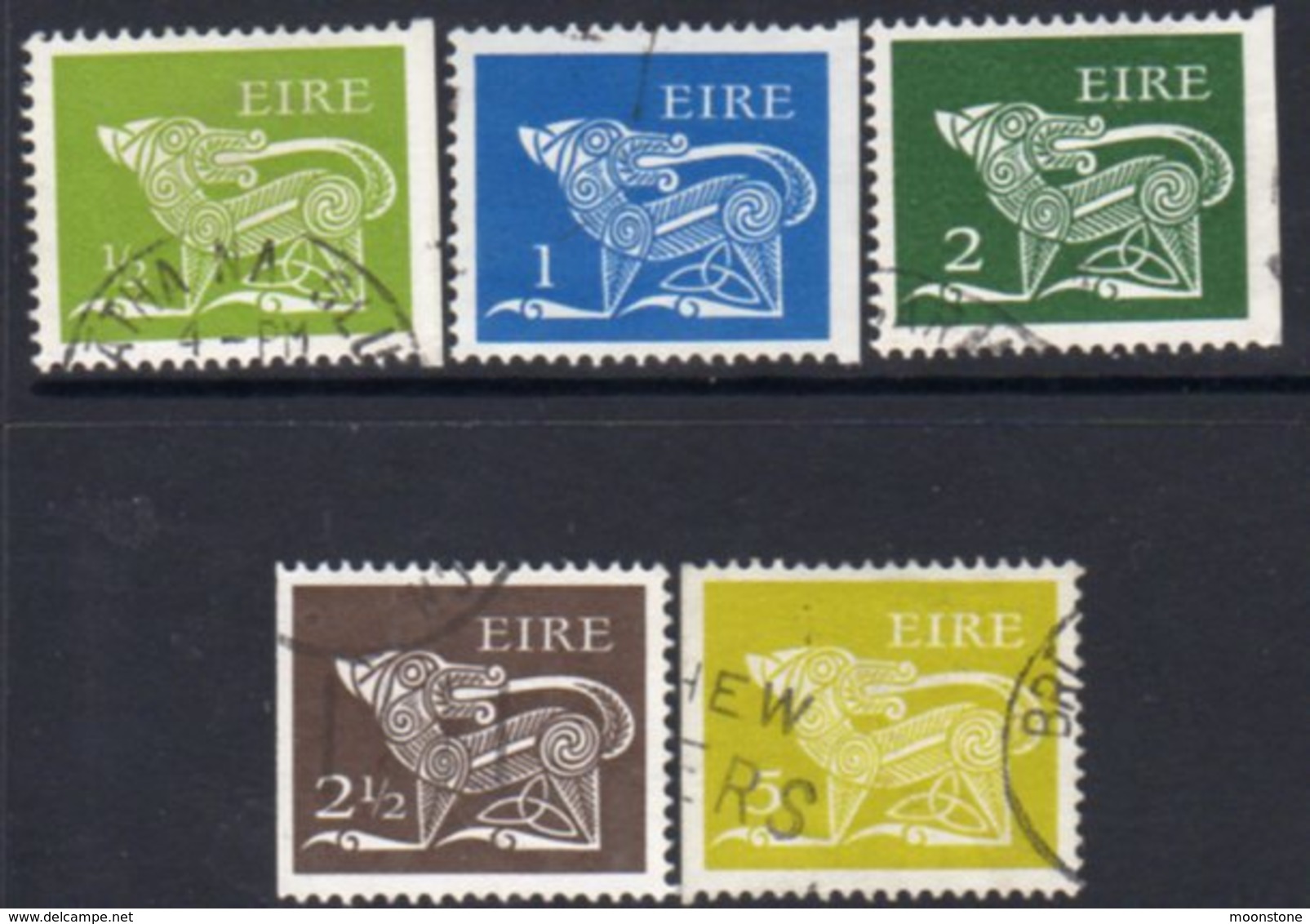 Ireland 1971-5 Decimal Currency Gerl Definitives Sideways Wmk. Ex Booklets Set Of 5, Used, SG 287a/295ac - Used Stamps