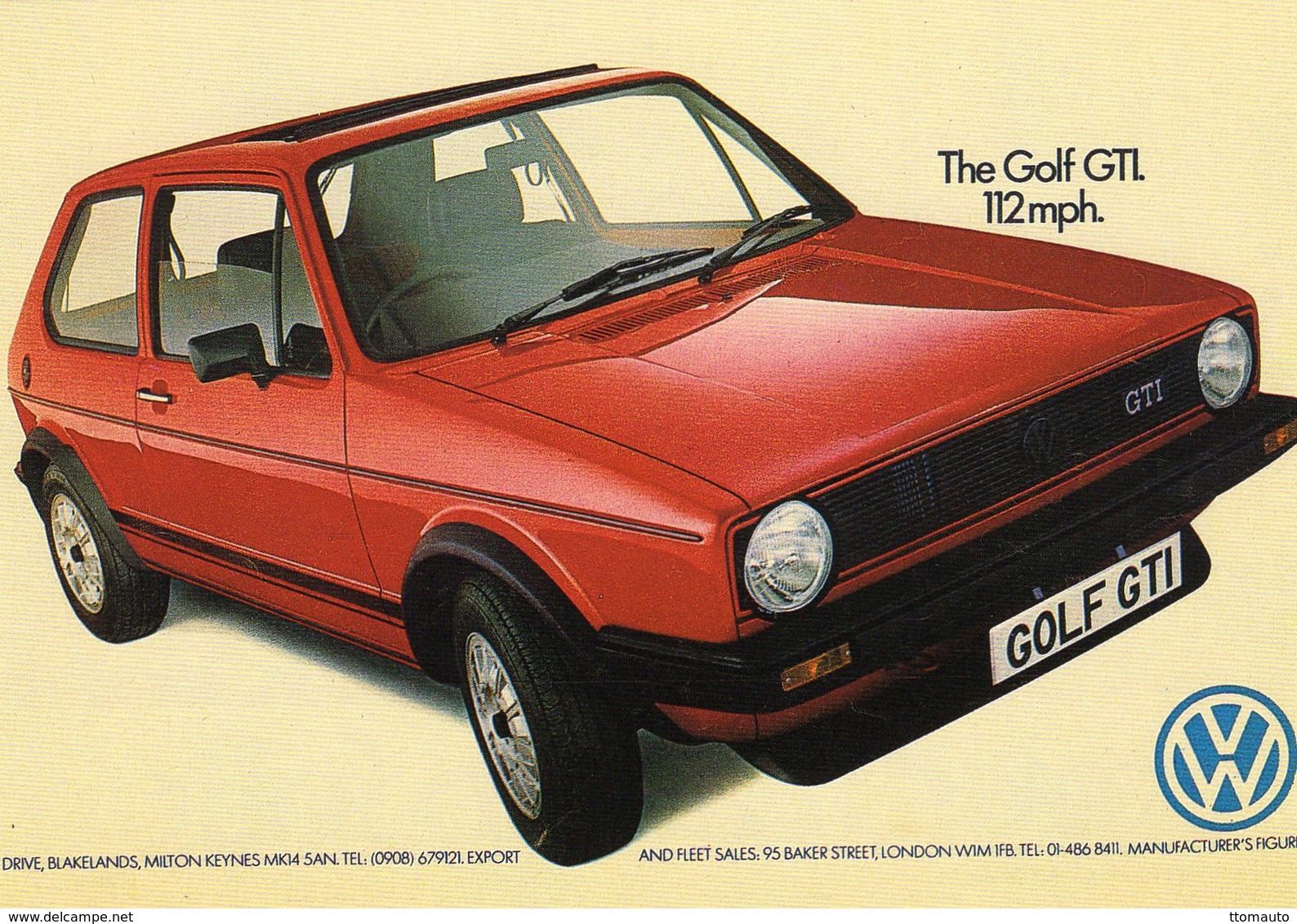 Volkswagen Golf GTi Mk I  -  1975  -  Publicite D'Epoch  -  CPM - Turismo
