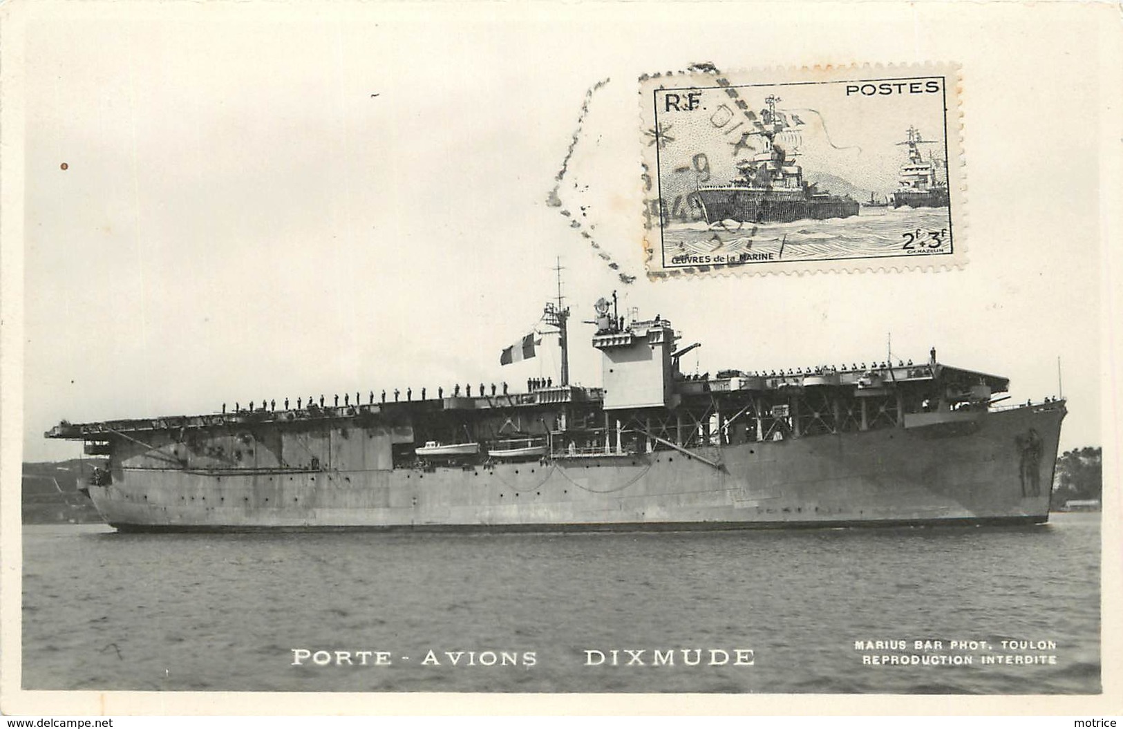 PORTE AVIONS - "Dixmude", Cachet Du Bateau . - Warships