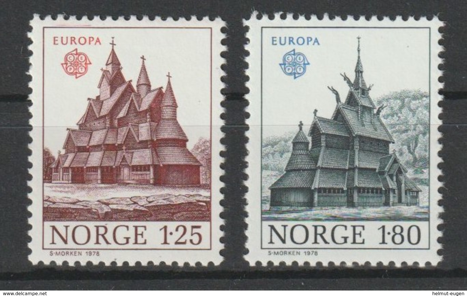 MiNr. 769 - 770  Norwegen 1978, 2. Mai. Europa: Baudenkmäler. - Ungebraucht