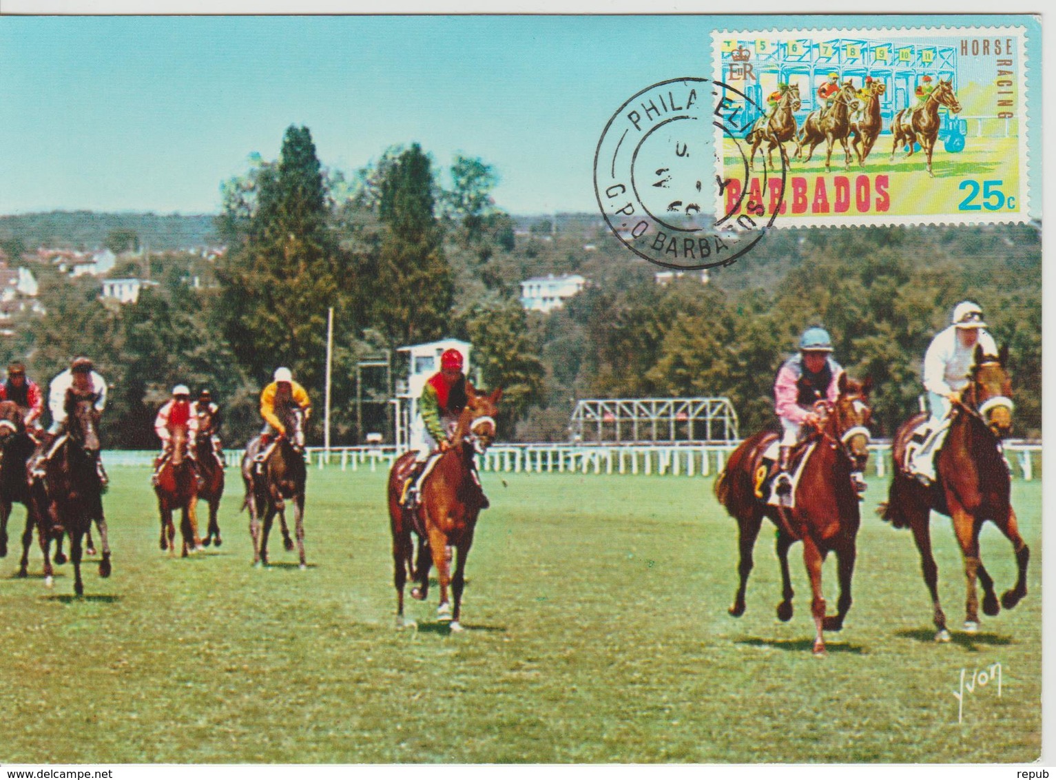 Barbades Carte Maximum 1968 Chevaux 290 - Barbados (1966-...)