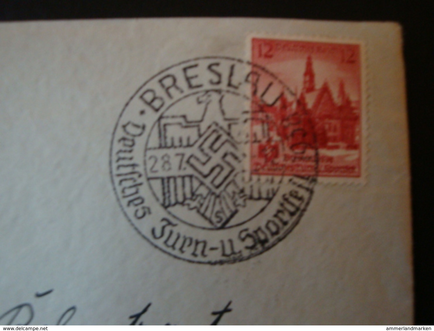 Deutsches Reich Brief Mit Sonderstempel Breslau Deutsches Turn- Und Sportfest 1938 - Briefe U. Dokumente