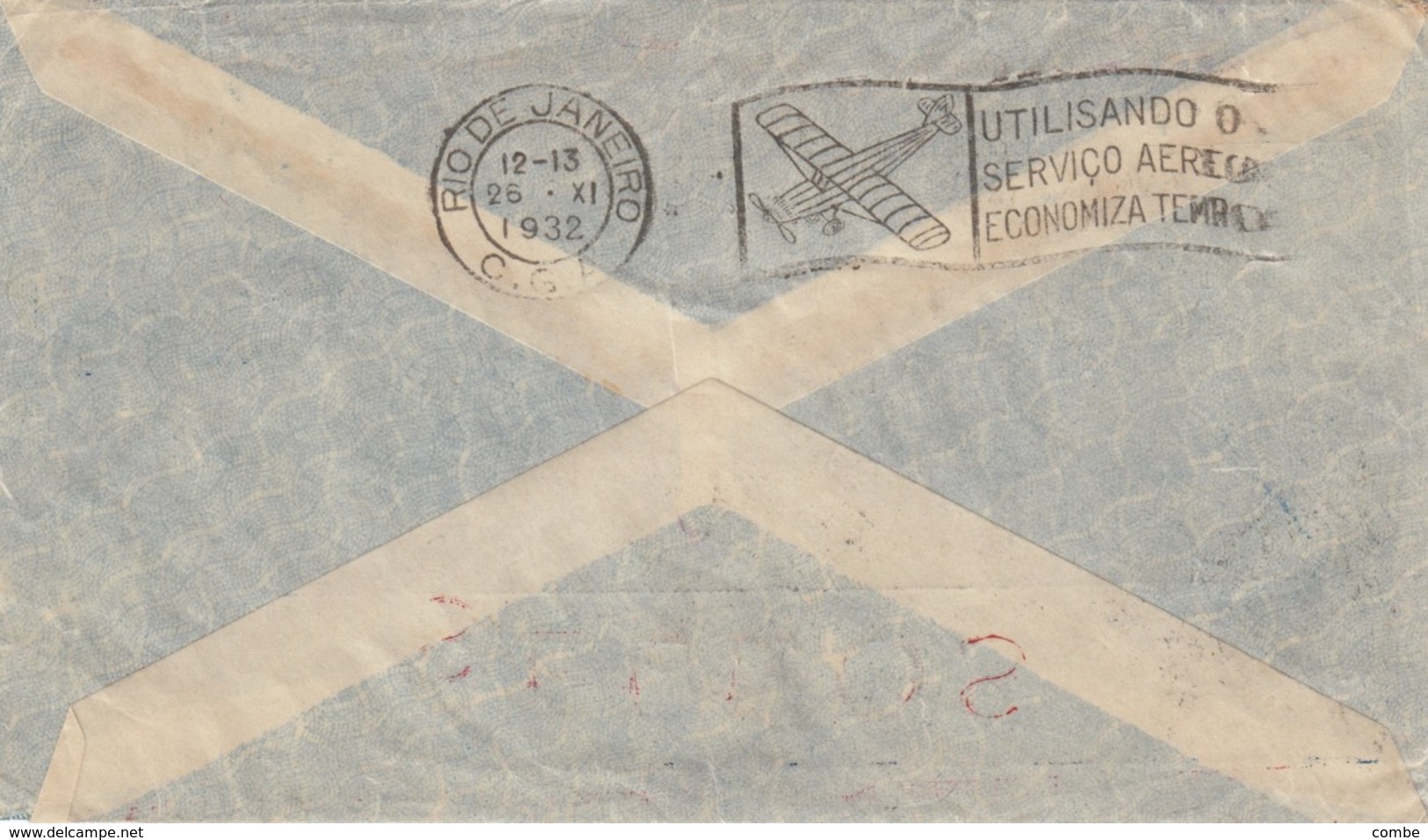 LETTRE. COVER. BRASIL. 1932. POR VIA AEREA. RIO TO PARIS FRANCE - Sonstige & Ohne Zuordnung