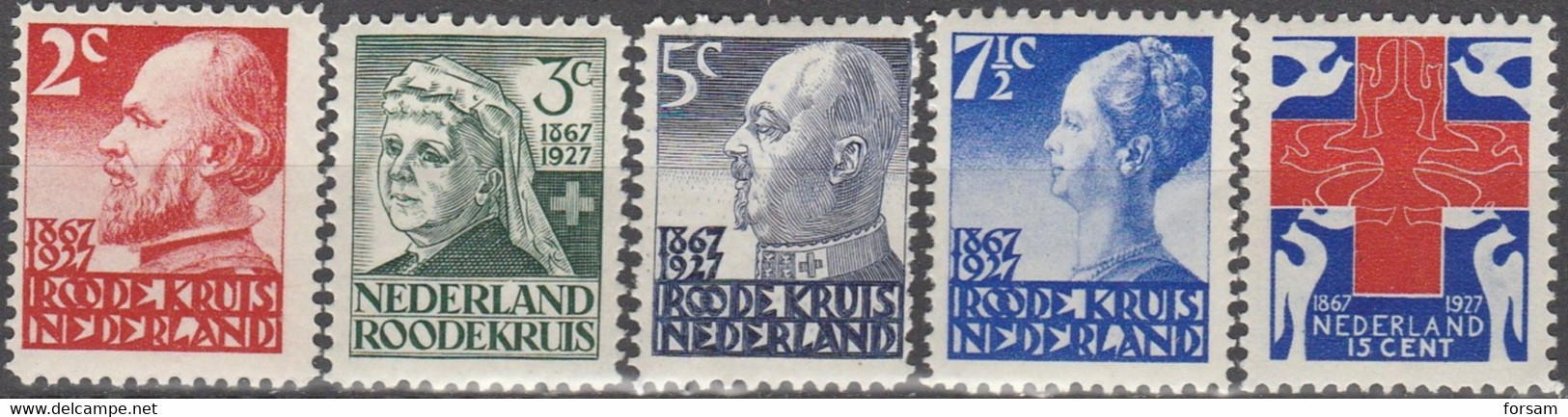 NETHERLANDS..1927..Michel # 196 B,197 A, 198 A, 199 B, 200 A...MLH...MiCV - 72 Euro.. - Unused Stamps