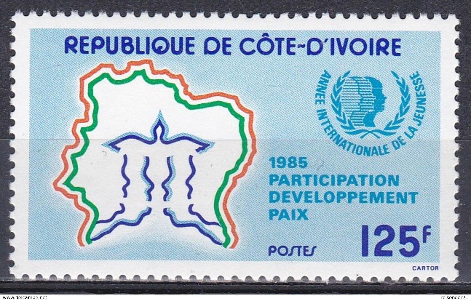 Elfenbeinküste Ivory Coast Cote D'Ivoire 1985 Organisationen UNO ONU Jahr Der Jugend Youth, Mi. 859 ** - Costa D'Avorio (1960-...)