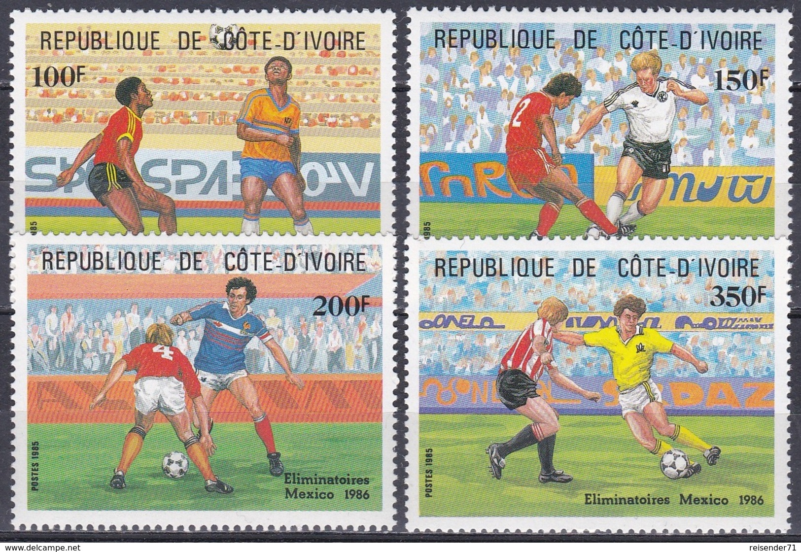 Elfenbeinküste Ivory Coast Cote D'Ivoire 1985 Sport Fußball Football Soccer Mexiko Mexico, Mi. 867-0 ** - Côte D'Ivoire (1960-...)