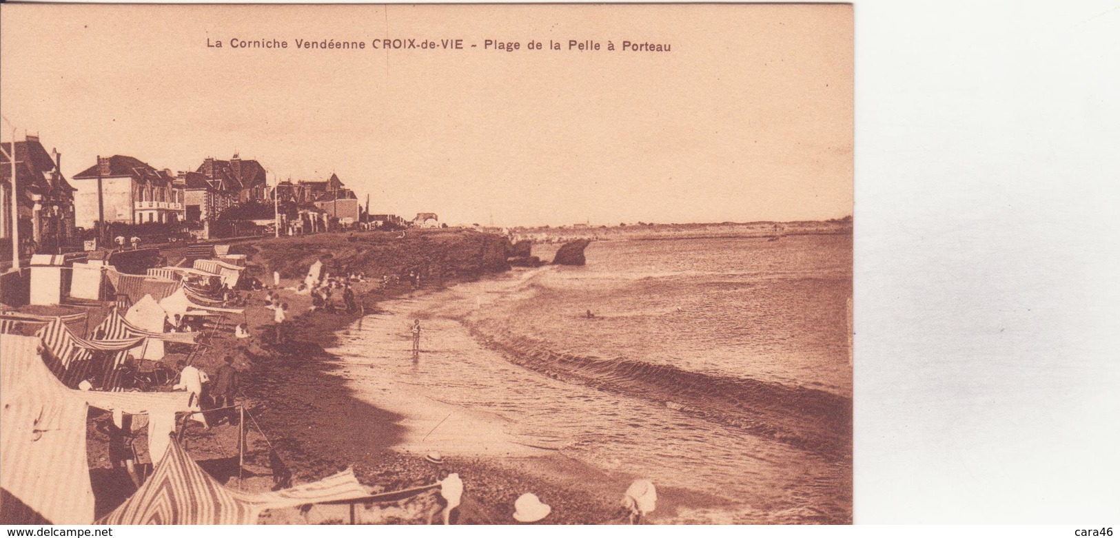 CPA -  Corniche Vendéenne CROIX DE VIE  - Plage De La Pelle à Porteau - Saint Gilles Croix De Vie