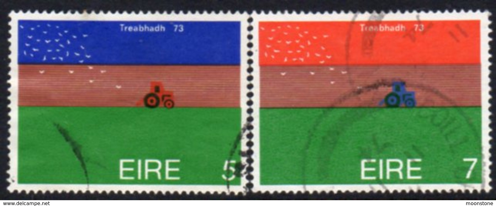 Ireland 1973 World Ploughing Championships Set Of 2, Used, SG 332/3 - Gebraucht