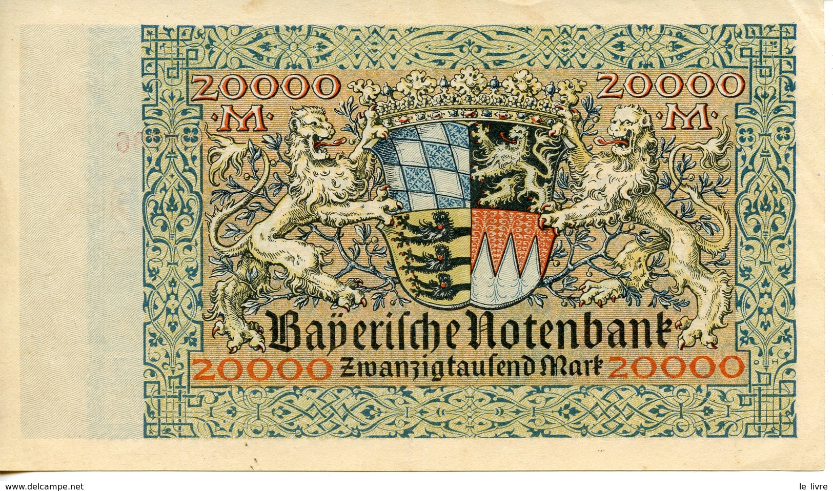 D24. ALLEMAGNE. BILLET DE 20 000 MARK MÜNCHEN 1923 - Bestuur Voor Schulden