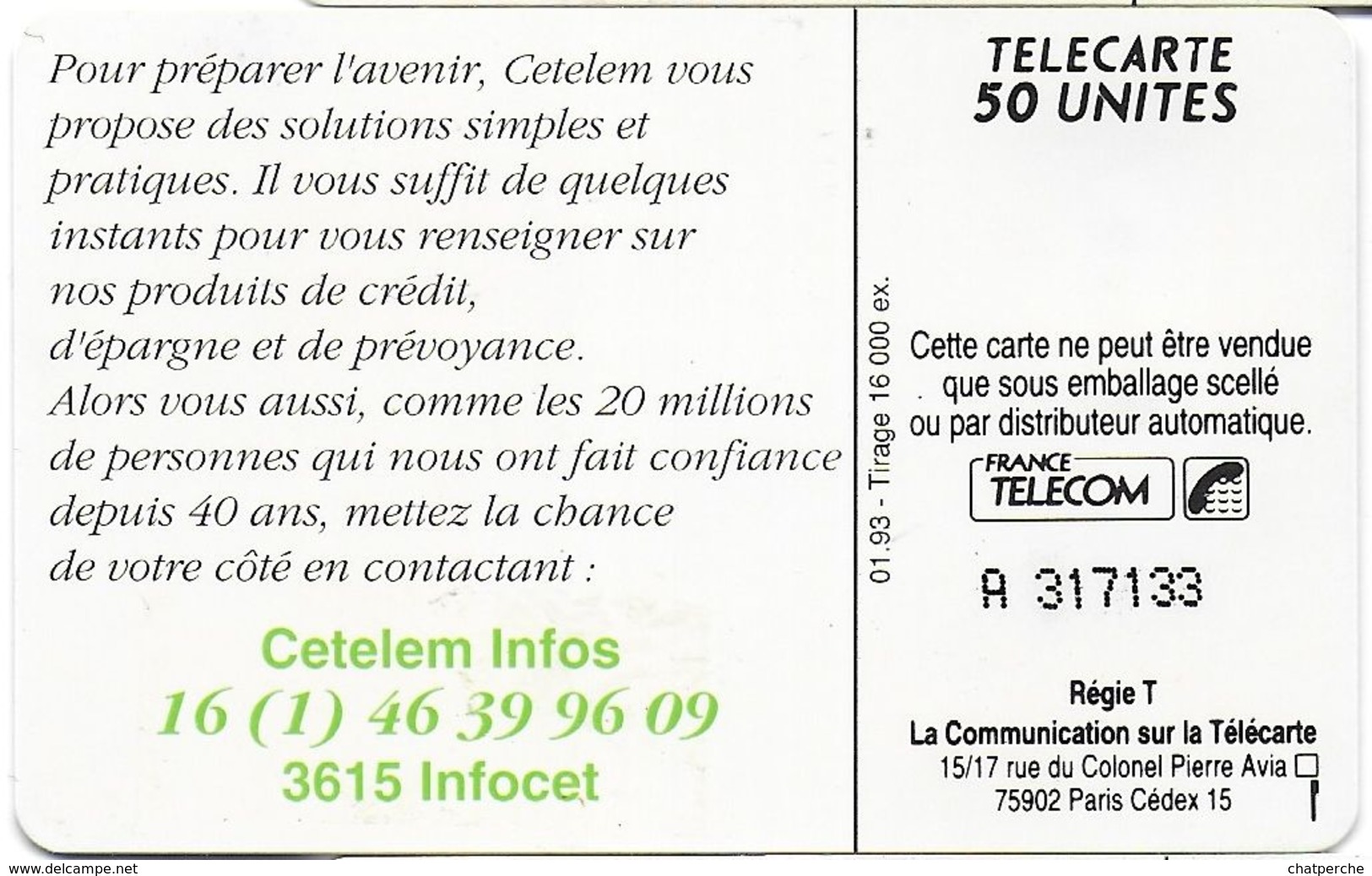 TÉLÉCARTE PHONECARD FRANCE PRIVÉES PUBLIQUES CETELEM CRÉDIT EPARGNE PRÉVOYANCE  TRÈFLE  4 FEUILLES EN 571 - Phonecards: Private Use