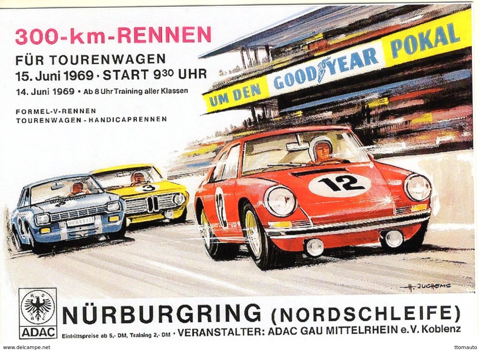 300km Rennen Fur Tourenwagen  1969  -  Nurburgring (Nordschleife)   -  Publicité  -  CPR - Le Mans