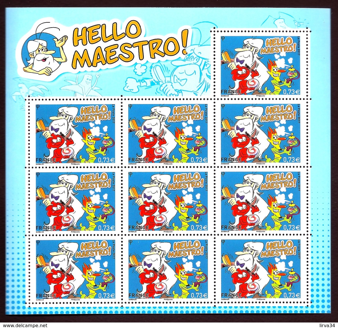 FEUILLET 10 TIMBRES HELLO MAESTRO ! N° 139 NEUF ** LUXE  DE 2017- PORT OFFERT- - Nuovi