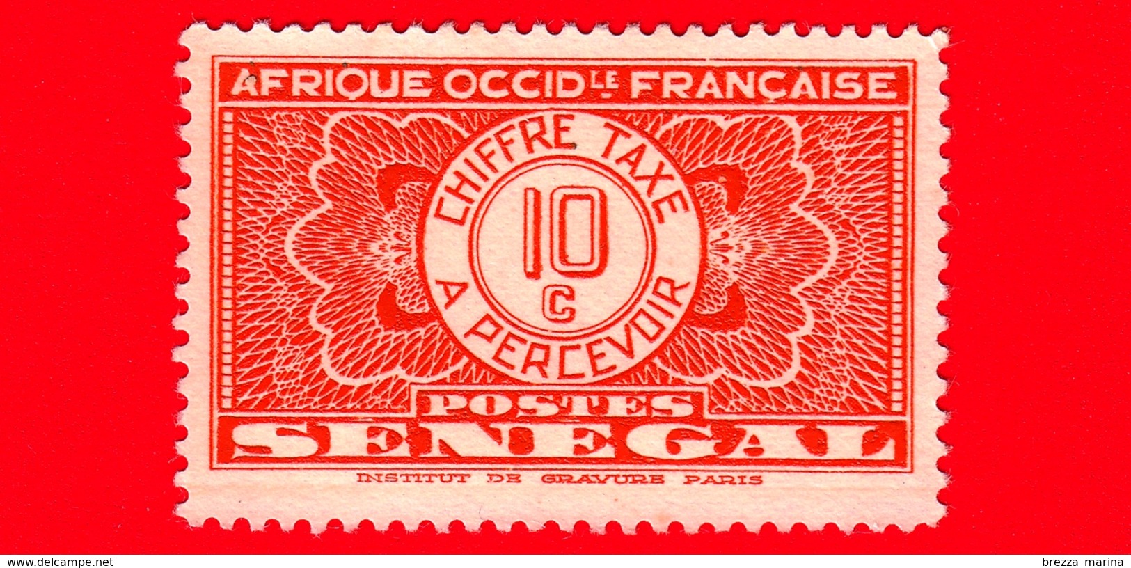 SENEGAL - Africa Occidentale Francese - AOF - 1935 - Segnatasse - Timbre-taxe - 10 - Segnatasse