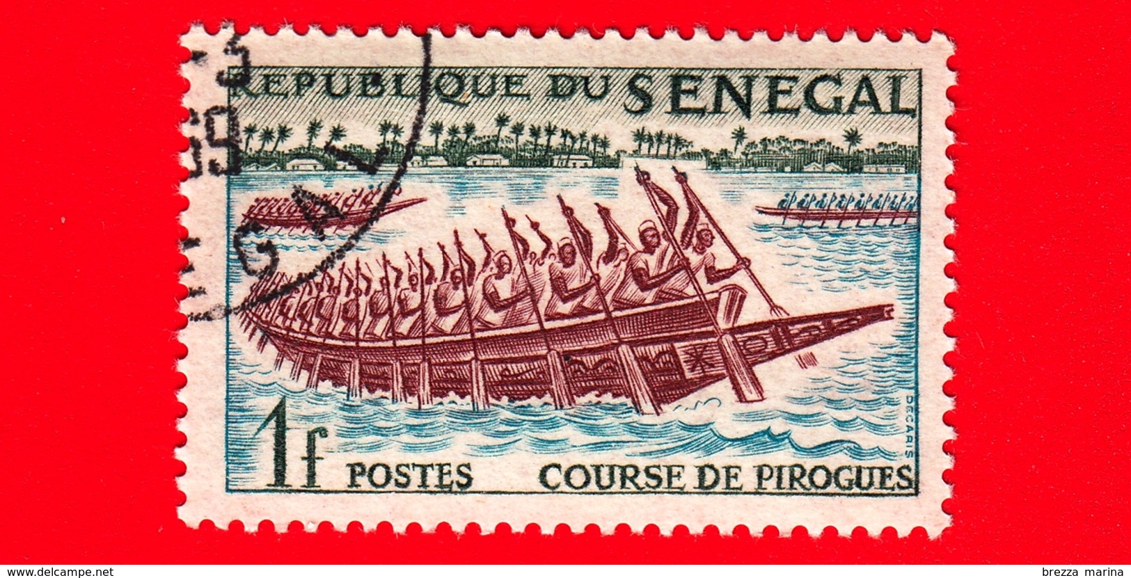 SENEGAL - Usato - 1961 - Sport - Canoa - Navi - Corsa Delle Pirogues -  1 - Sénégal (1960-...)