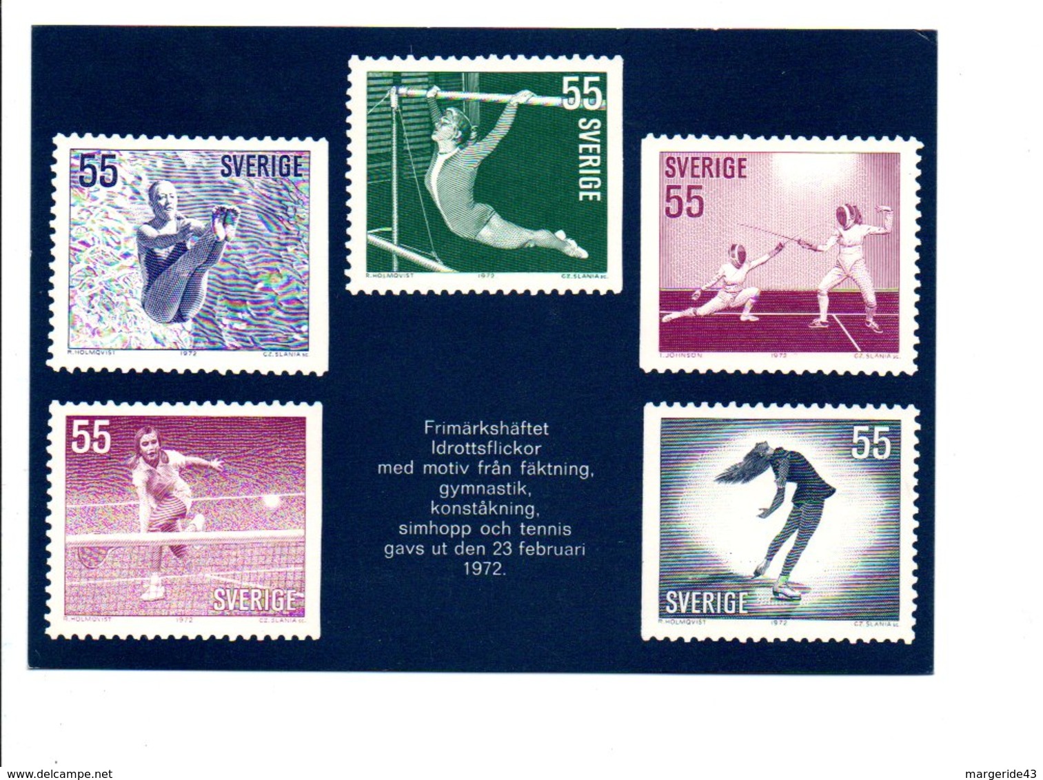 SUEDE TIMBRES SPORTS 1970 - Timbres (représentations)