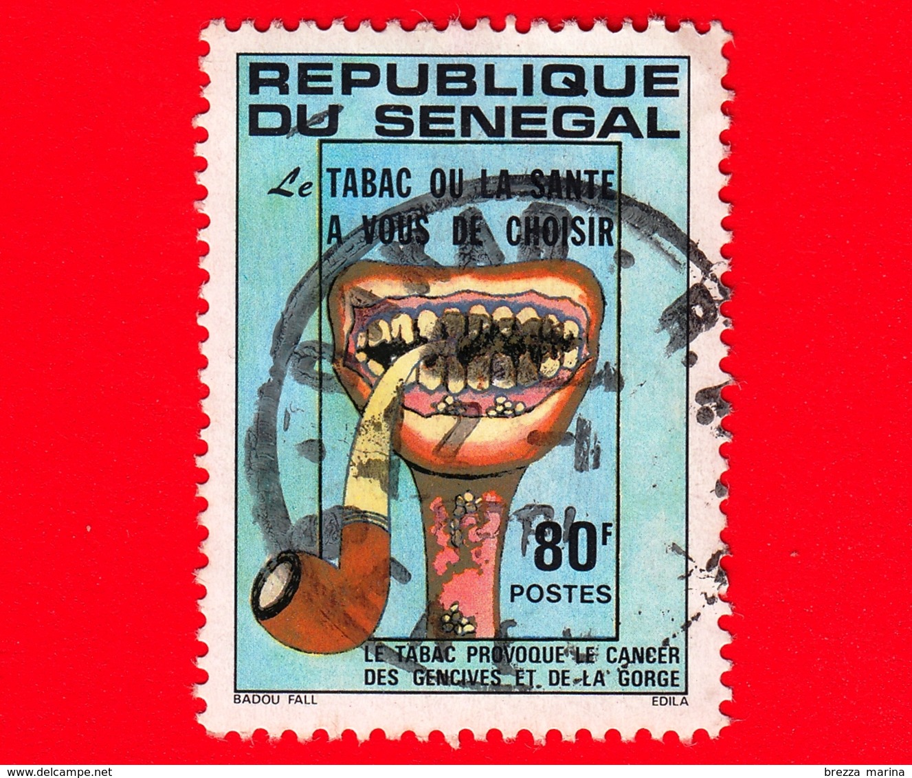 SENEGAL - Usato - 1981 - Tabacco - Campagna Anti Fumo - Anti-smoking Campaign - 80 - Senegal (1960-...)