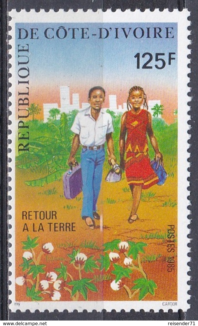 Elfenbeinküste Ivory Coast Cote D'Ivoire 1985 Gesellschaft Society Soziales Rückkehr Auf Das Land, Mi. 885 ** - Costa De Marfil (1960-...)