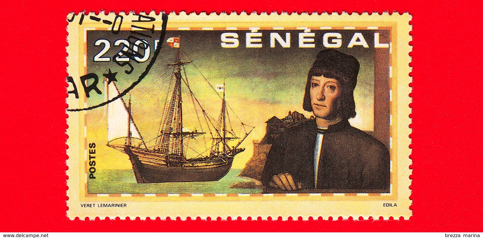 SENEGAL - Usato - 1991 - 500 Anni Della Scoperta Dell' America - Cristoforo Colombo - 220 - Sénégal (1960-...)