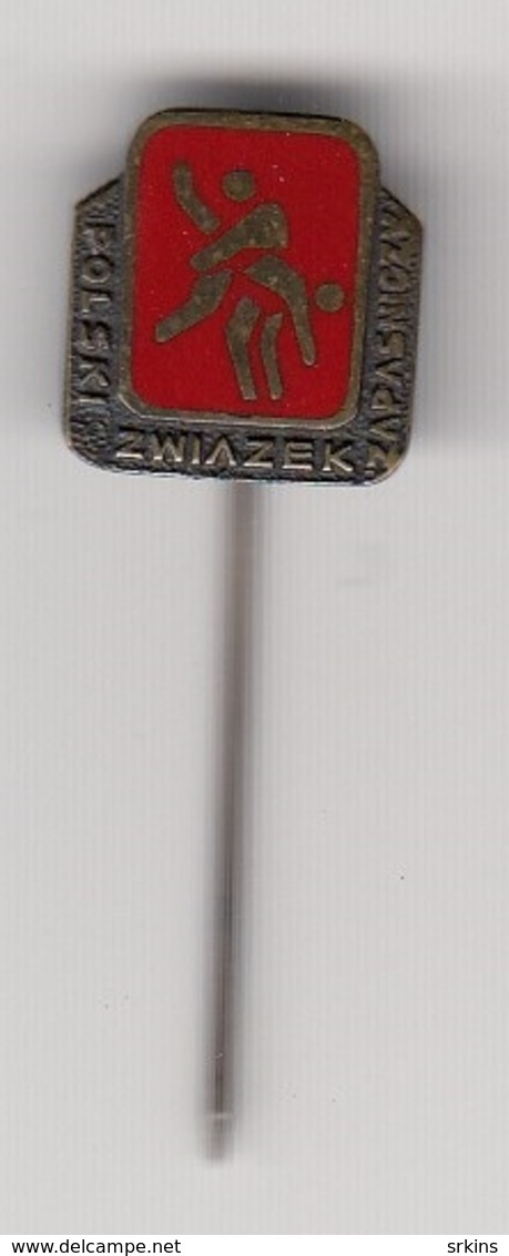 Enamel Pin Badge Poland Wrestling Association Federation Polska - Lotta