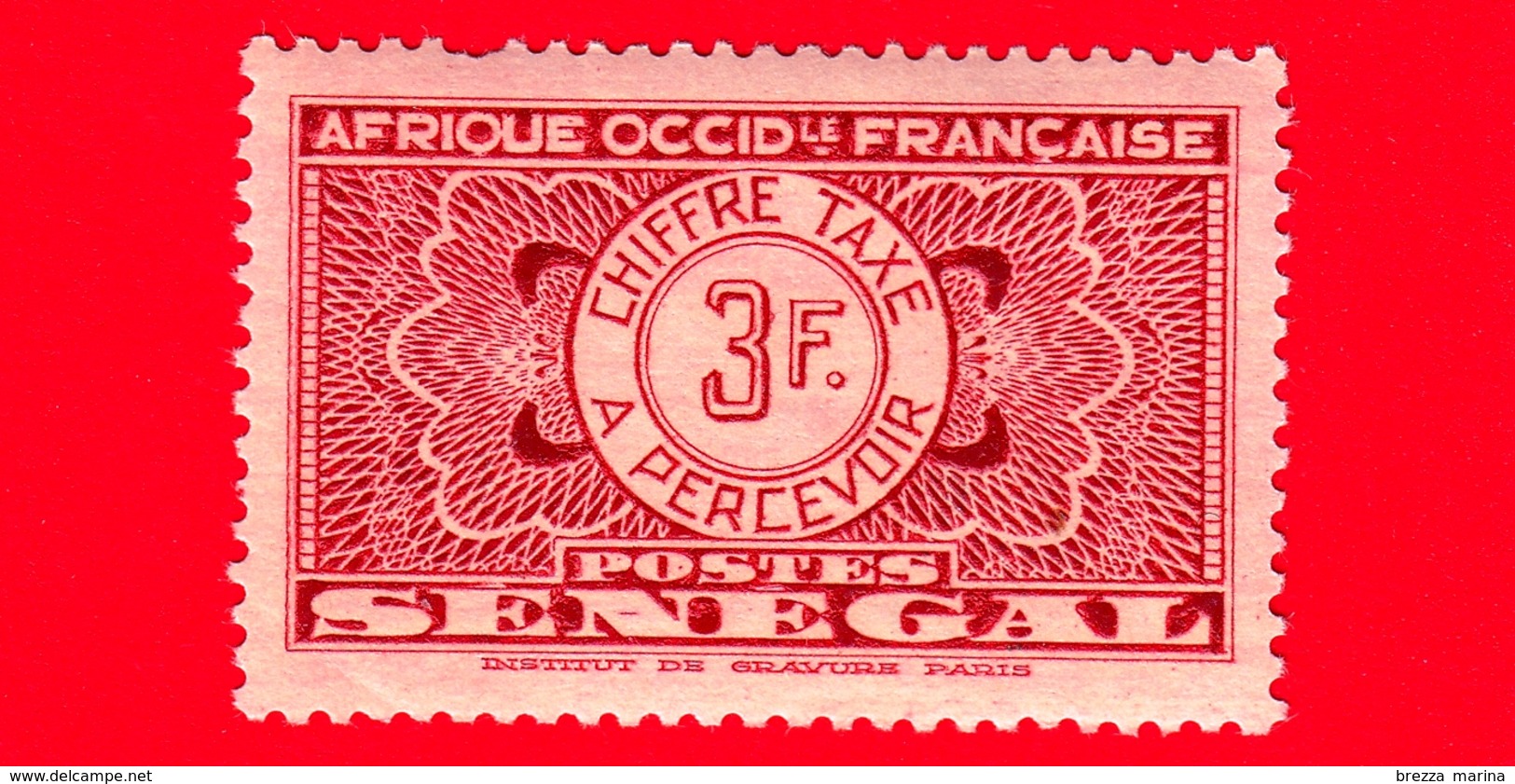 SENEGAL - Africa Occidentale Francese - AOF - 1935 - Numeri - Segnatasse - Taxe - 3 - Timbres-taxe