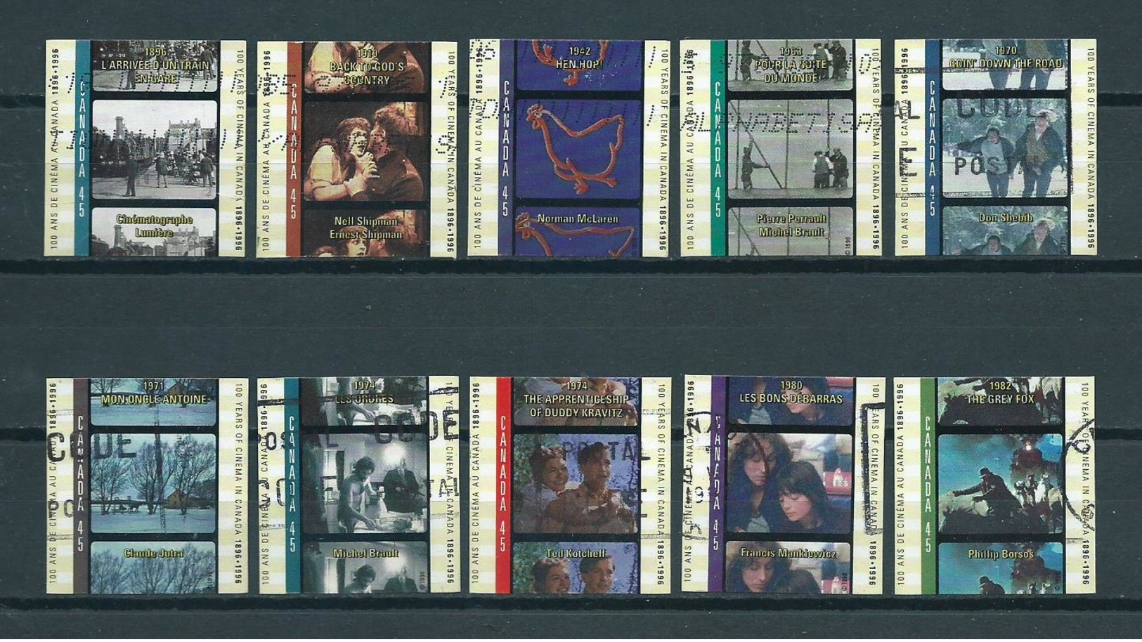 1996 Canada Complete Set 100 Years Film Used/gebruikt/oblitere - Gebruikt