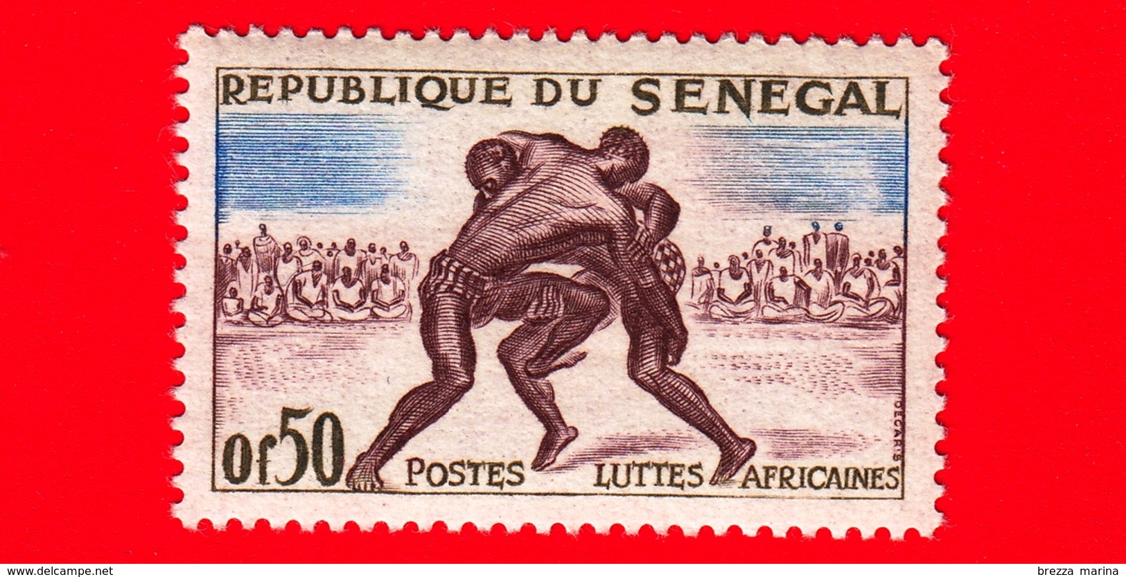 SENEGAL - 1961 - Sport - Arti Marziali - Lotta - Wrestling -  0.50 - Senegal (1960-...)