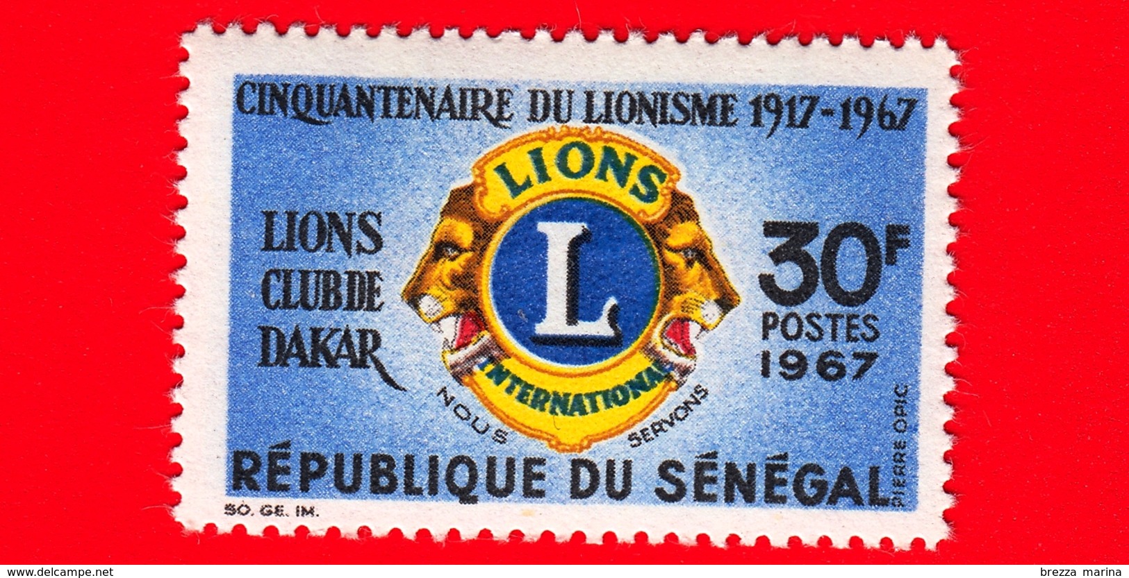 SENEGAL - 1967 - 50 Anni Dei Lions International - Logo - 30 - Senegal (1960-...)